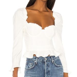REVOLVE White Ruffle Long Sleeve Top